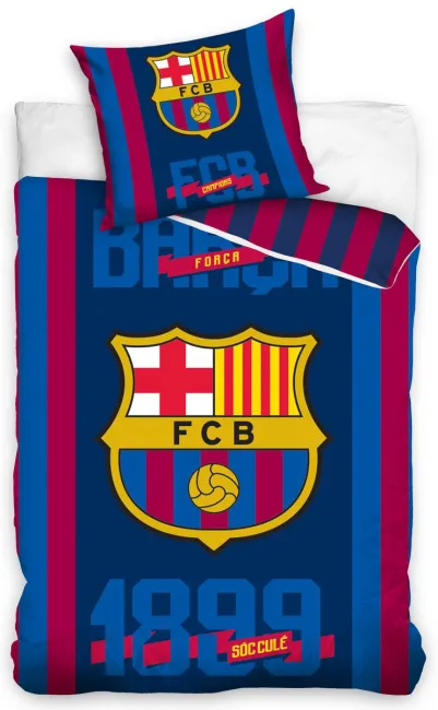 Pościel bawełniana 160x200 FC Barcelona  2335 FCB8025 Logo i data