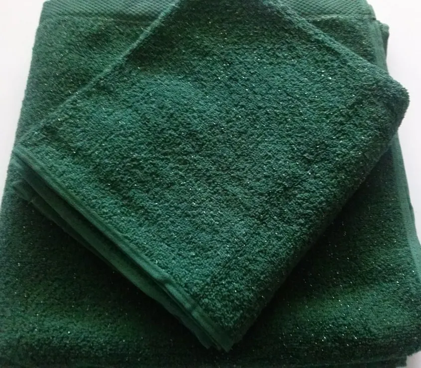 Ręcznik Trendy 70x140 zielony ciemny ze złotą nitką Greno