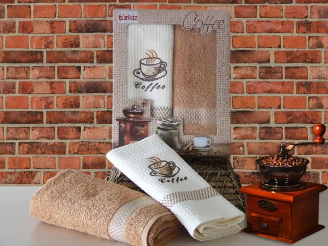 Komplet ręczników kuchennych 2 szt 50x70 kawowy Cappuccino T29015/B Darymex