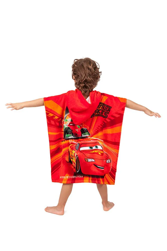 Poncho dla dzieci 60x120 Cars Auta 3220 Zygzak McQueen ręcznik z kapturem