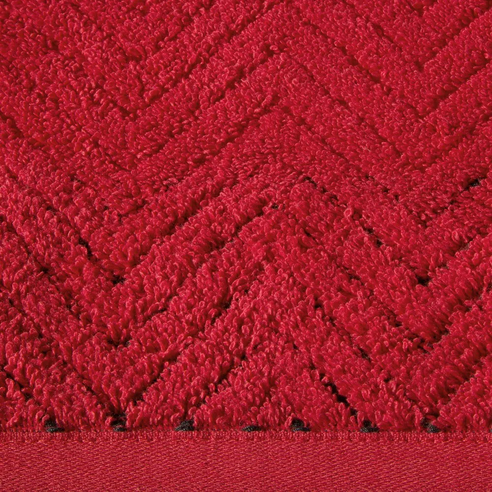 Ręcznik Indila 50x90 czerwony 550g/m2 frotte geometryczny wzór Eurofirany