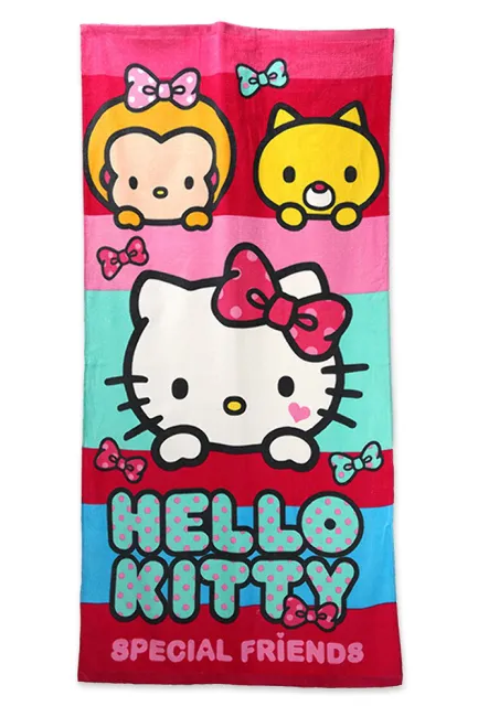 Ręcznik plażowy 70x140 Hello Kitty Kotek 2847 różowy dziecięcy