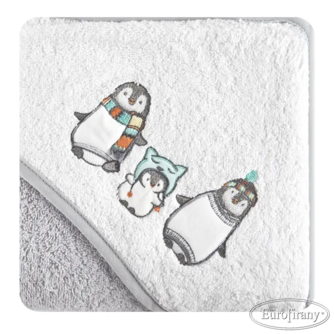 Ręcznik dziecięcy 75x75 Pingwin szary 320 g/m2 Eurofirany