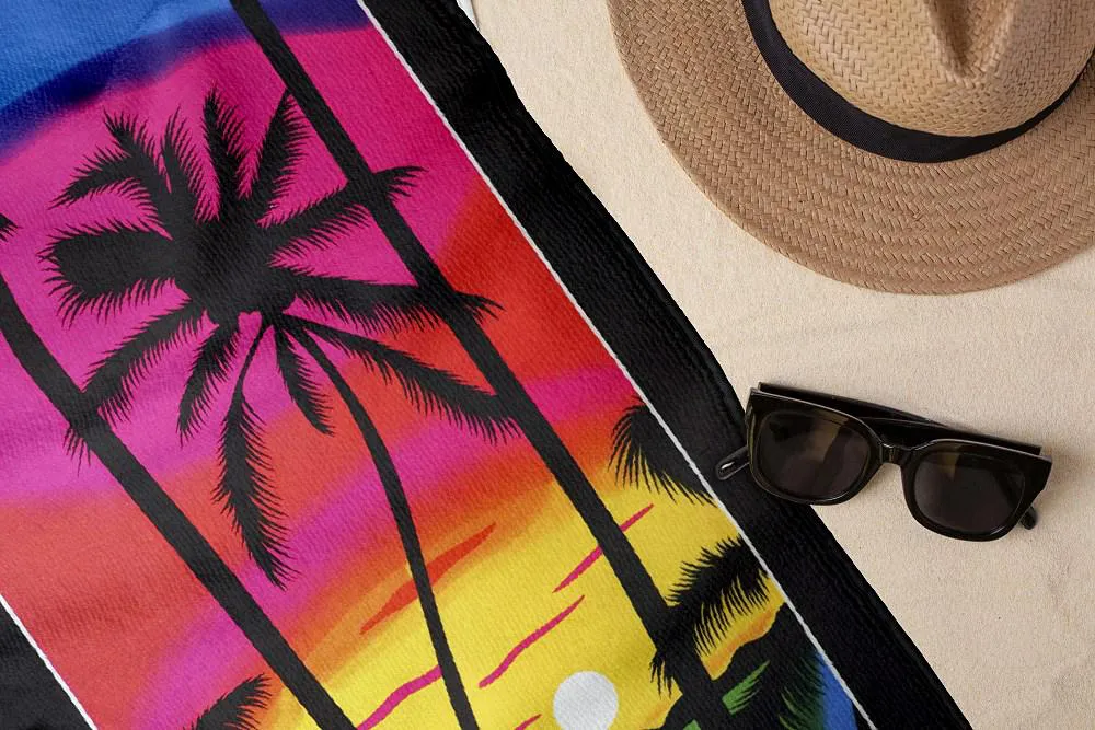 Ręcznik plażowy Summer Sunset 70x140  Palmy