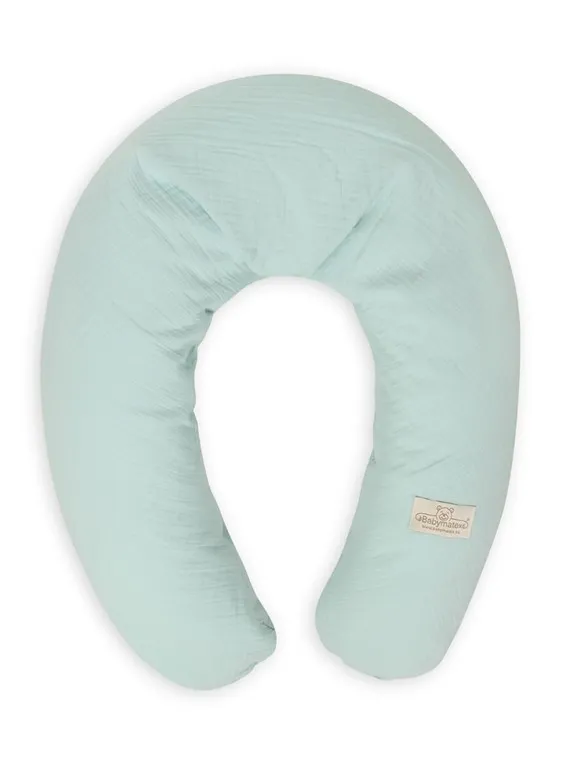 Poduszka pozycjonująca Relax Muslin 190   cm miętowa do karmienia ciążowa wypoczynkowa