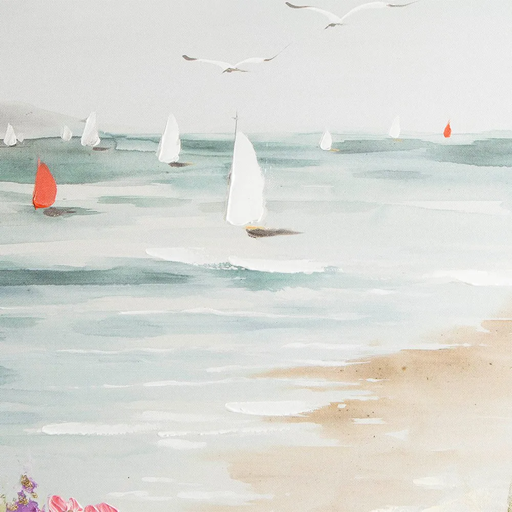Obraz Holly 1 60x60 ręcznie malowany morze żaglówki Eurofirany