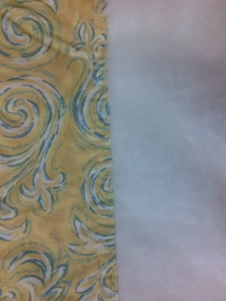 Koc bawełniany akrylowy 150x200 kremowy żółta listwa narzuta pled