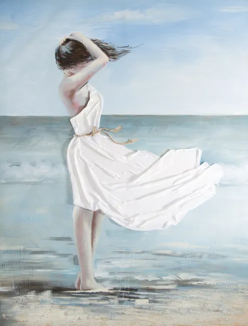 Obraz Cyntia 2 90x120 biała zwiewna sukienka