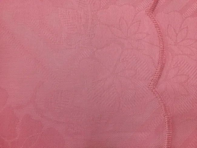 Obrus bawełniany żakardowy MIX 140x180 Różowy wykończenie faliste