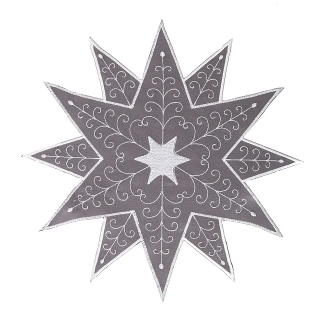 Serwetka świateczna śr.30cm. Bora  stalowa gwiazda Eurofirany