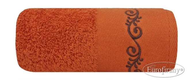Ręcznik Ornament 30x50 kolor 04 - Pomarańcz+brąz Eurofirany
