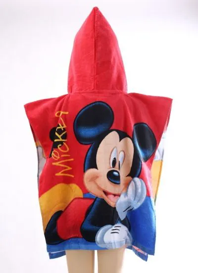 Poncho dla dzieci 55x110 Myszka Miki 7750 Mickey Mouse ręcznik z kapturem