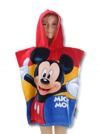 Poncho dla dzieci 55x110 Myszka Miki 7750 Mickey Mouse ręcznik z kapturem