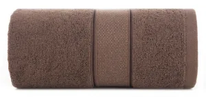 Ręcznik Liana 50x90 brązowy ciemny  z błyszczącą nicią 500 g/m2 Eurofirany