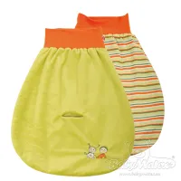Półśpiworek niemowlęcy Sono 0-8 mcy żółty paski dwustronny do fotelika BabyMatex