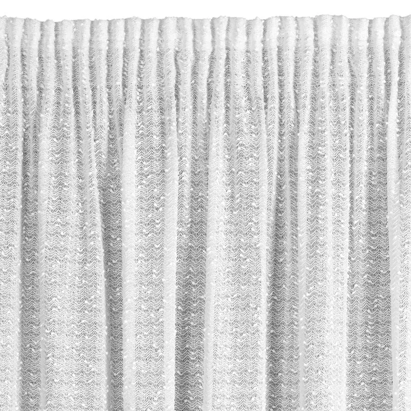 Zasłona gotowa Ofelia 140x270 biała  z tkaniny typu bukla na taśmie Eurofirany