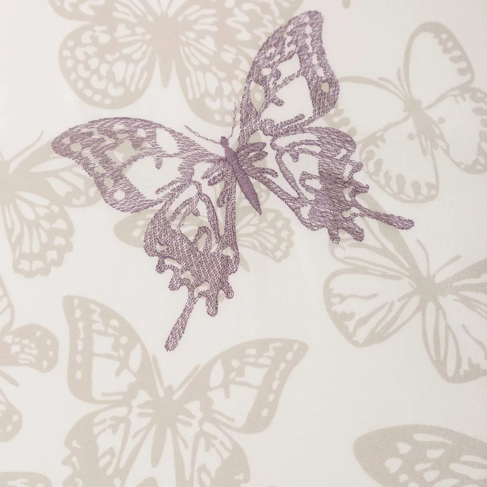 Pościel satynowa 160x200 Adele biała motylki haftowana Eurofirany