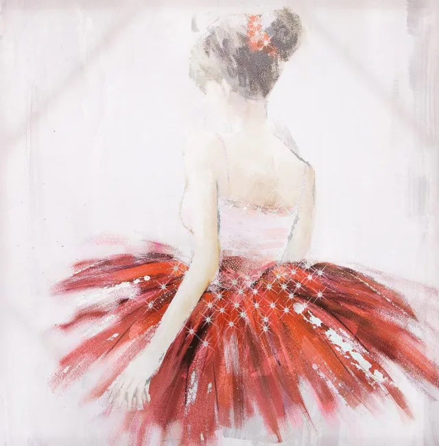 Obraz Balet 12 80x80 baletnica w czerwonej spódnicy Eurofirany