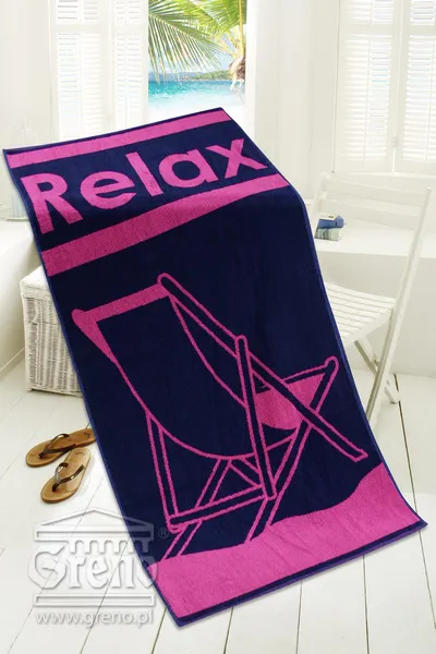 Ręcznik plażowy 80x160 Relax fuksja leżak Greno