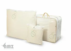 Poduszka puchowa 90% 50x70 Organic cotton trzykomorowa 600g + 100g naturalna AMZ