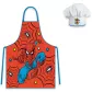 Fartuszek dziecięcy z czapką Spiderman czerwony zestaw kucharza