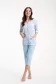 Piżama damska 668 błękitna rozmiar: 3XL rękaw spodnie 3/4 rozpinana