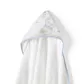 Okrycie kąpielowe 100x100 Słoń biały niebieski ręcznik z kapturkiem bawełniany frotte