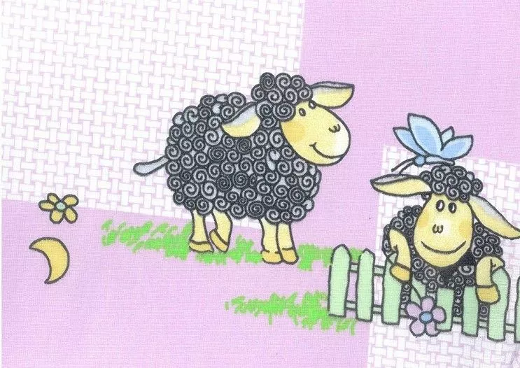 Pościel bawełniana 160x200 wrzosowa Czarne owce zagroda motyle gwiazdy