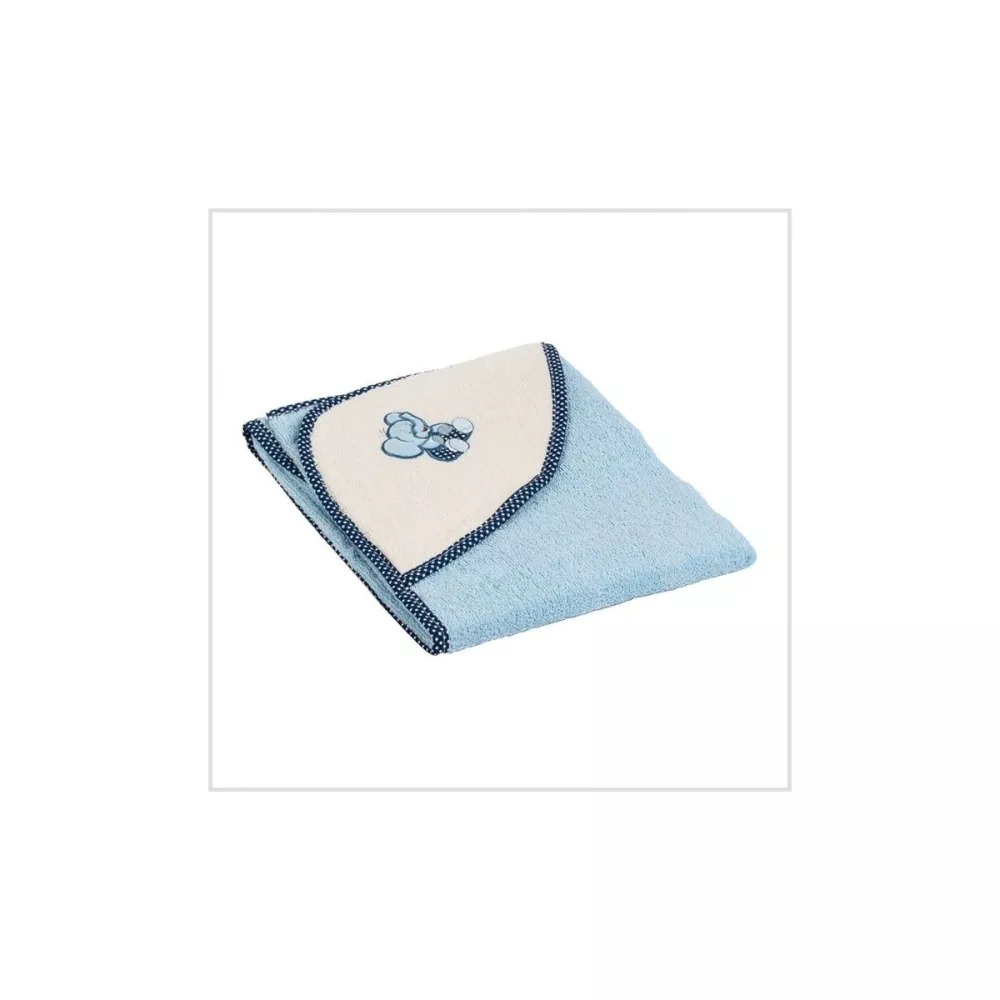 Ręcznik z kapturkiem 90x90 Niebieski Słoń Zwoltex