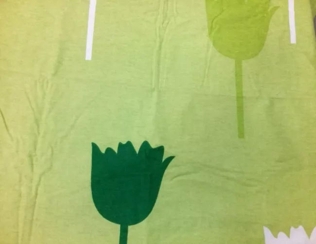 Pościel flanelowa 160x200 05 zielona w tulipany