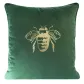 Poszewka dekoracyjna 45x45 Blink 14G zielona ciemna złota pszczoła welurowa Eurfirany