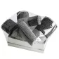 Komplet ręczników 5szt T/0391 czarny biały zestaw upominkowy w pudełku na prezent Eurofirany