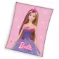 Koc narzuta z mikrofibry 150x200 Barbie lalka różowy 4173 C23