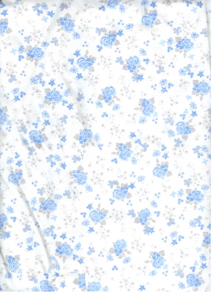 Koszula damska długa polo 55 rozmiar 2XL biało niebieska w kwiaty Luna