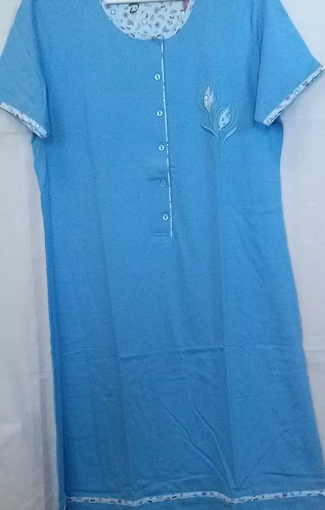 Koszula damska z krótkim rękawem D 674 170/108 L rozpinana niebieska