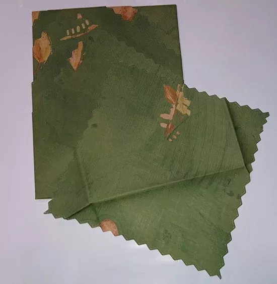 Obrus plamoodporny serwetki 30x30 kpl 6 szt. drukowany liście zielony beżowy niska cena