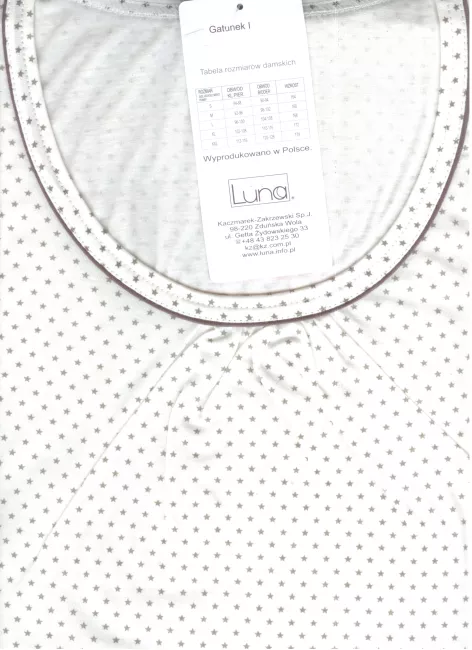 Koszula damska krótka 199 L kremowa w gwiazdki Luna