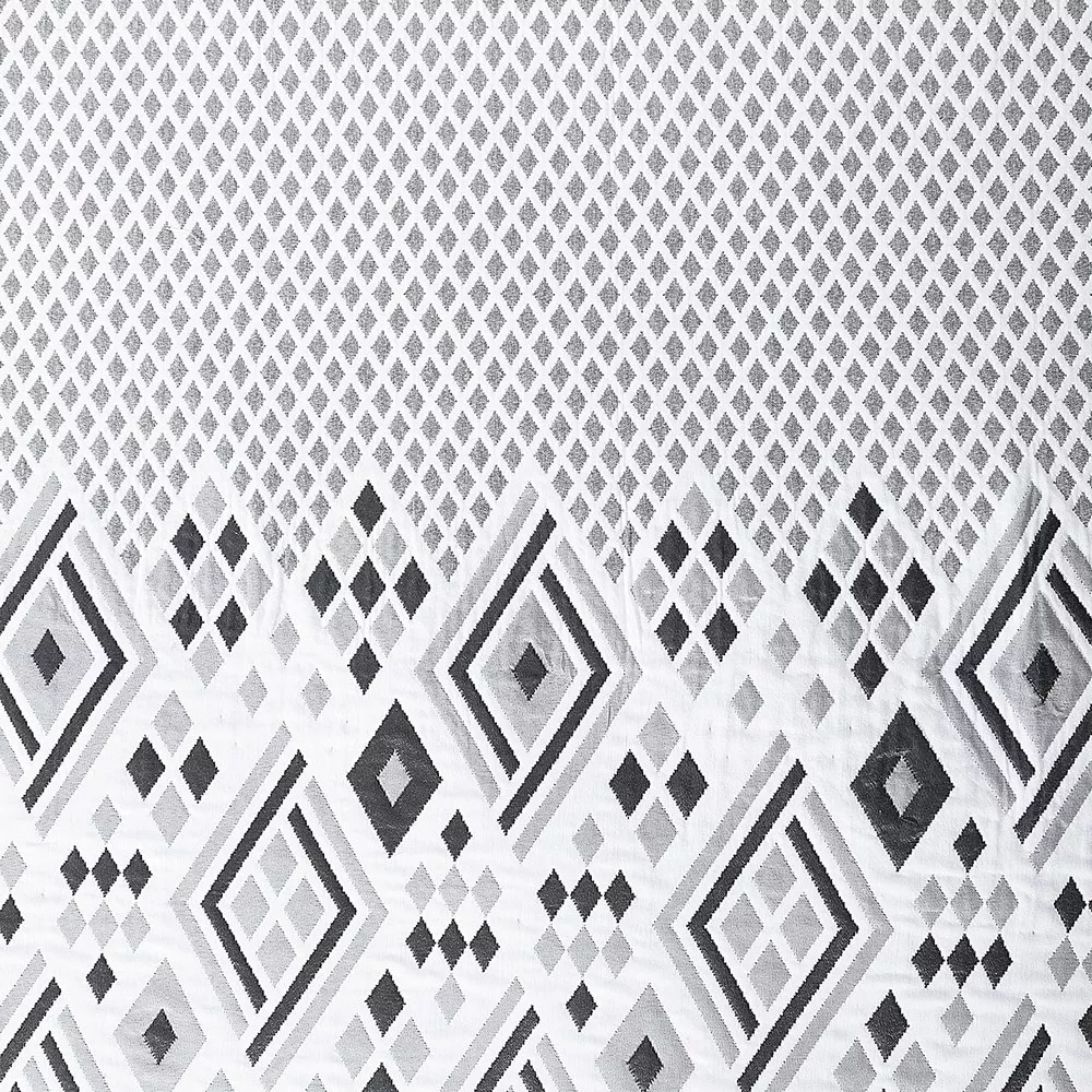 Narzuta na łóżko 220x240 Wiki biała stalowa mozaika dwustronna