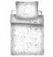 Pościel z mikrofibry 140x200 Marmur biała beżowa poszewka 70x90