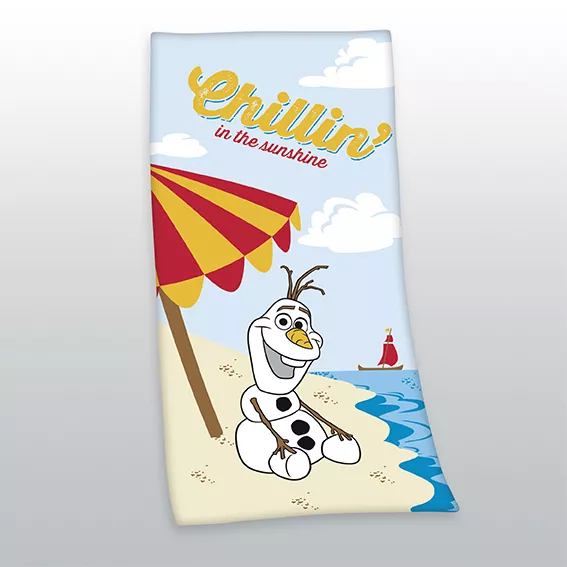 Ręcznik dziecięcy 75x150 Frozen Kraina Lodu 7428 Olaf Plaża Wakacje bawełniany