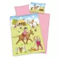 Pościel bawełniana 100x135 Konie zielona różowa dziecięca do łóżeczka H23