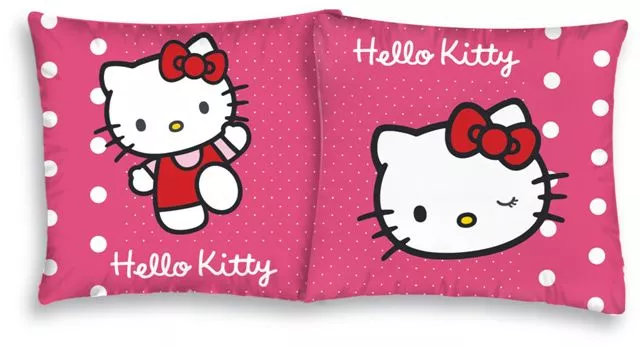 Poszewka Hello Kitty 40x40 Różowa w kropeczki