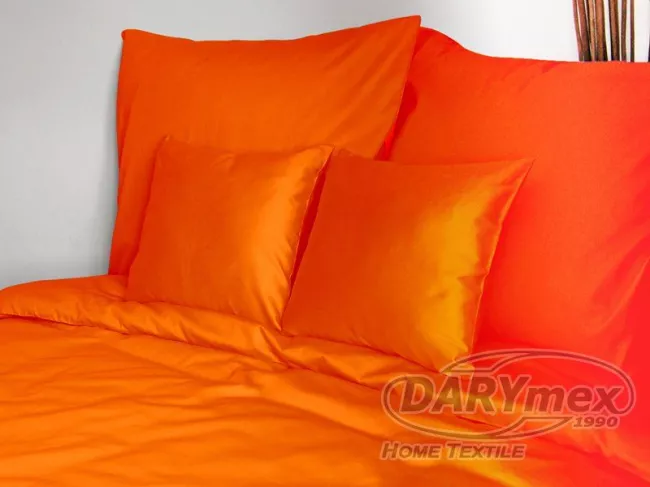 Pościel satynowa jednobarwna 160x200 D Pomarańcz 035