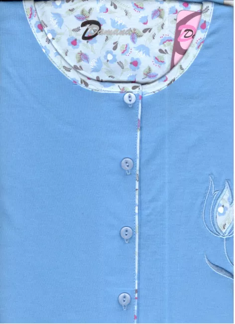 Koszula damska z krótkim rękawem D 674 164/112 XL rozpinana niebieska
