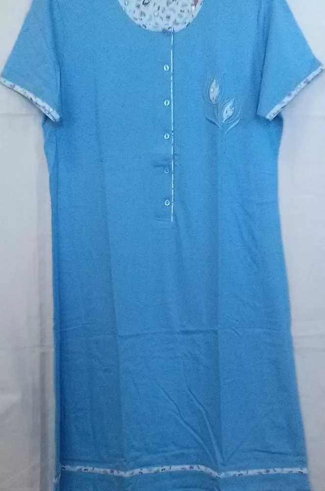 Koszula damska z krótkim rękawem D 674 164/112 XL rozpinana niebieska