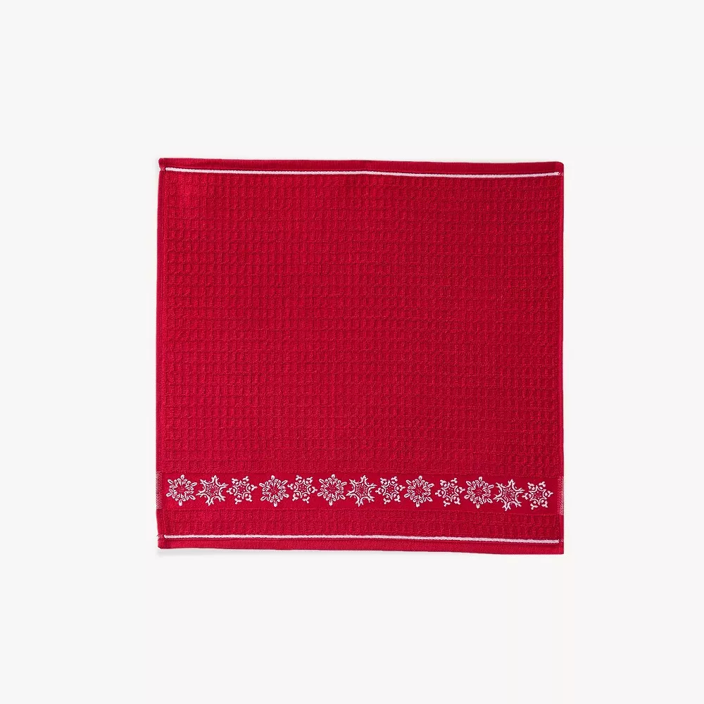 Ręcznik kuchenny Mięta 50x50 7927/K19 czerwony śnieżynki