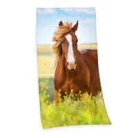 Ręcznik dziecięcy 75x150 Koń na łące 5139 Konik Horse bawełniany