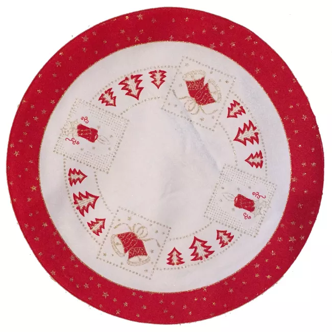 Serwetki plamoodporne świąteczne średnica 30 cm komplet  6 częściowy czerwone