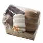Komplet ręczników 4 cz. 2x50x90+2x70x140 kremowy beżowy jasny beżowy grafitowy 500 g/m2 frotte zestaw upominkowy 23