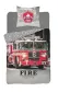 Pościel bawełniana 140x200 Straż Pożarna 3629 A wóz strażacki szara czerwona 0180 Holland Collection